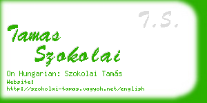 tamas szokolai business card